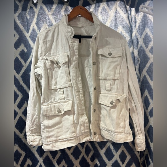Abercrombie & Fitch White Denim Jacket Size M - Picture 1 of 5